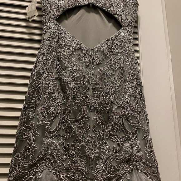 Elegant Silver Embellished Dress NWT - Picture 9 of 14